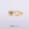 Stainless Steel Micro Pave Clear Cubic Zirconia Cartilage Earrings for Women Men WG126FA-14-1