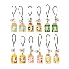 12Pcs 6 Style Japanese Style Enamel Omamori Blessing Decoration Phone Charms Strap HJEW-PH01770-1