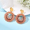 304 Stainless Steel with Glass Seed Beads Stud Earrings EJEW-MZ00761-02-1