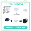 40Pcs 4-Hole Resin Button Lapel Pin Backs BUTT-NB0002-13A-2