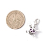 Alloy Skull & Round Synthetic Turquoise Pendant Decorations HJEW-JM04121-3