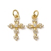 Brass Micro Pave Cubic Zirconia Pendants KK-P308-25G-1