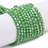 Opaque Solid Color Electroplate Glass Beads Strands EGLA-XCP0001-12B-1
