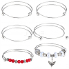 6Pcs 304 Stainless Steel Cuff Bangles Making MAK-BBC0001-21P-1