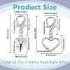 2Sets 12Pcs 2 Styles  Alloy Shoe Charms AJEW-CP0006-55-2