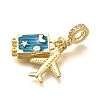 Brass Enamel Airplane & Luggage European Dangle Charms LS-KK-M309-22G-2