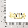 Brass Clear & Blue Cubic Zirconia Word NICE Connector Charms KK-K293-33G-3