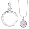 1Pc 925 Sterling Silver Pendant Cabochon Settings STER-BC0002-78A-1