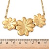 Triple Flower 304 Stainless Steel Bib Necklaces for Women NJEW-G173-03G-3