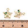 Brass Micro Pave Cubic Zirconia Charms KK-N263-143B-G-3