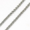 Tarnish Resistant Trendy Unisex 304 Stainless Steel Cross Rolo Chain Necklaces X-NJEW-L043A-09P-2