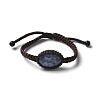 Adjustable Oval Natural Gemstone Braided Bead Bracelets BJEW-H626-02-5