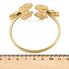 304 Stainless Steel Multi Flower Cuff Bangles for Women BJEW-A154-02A-G-3