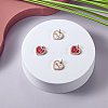 4Pcs 2 Colors Mother's Day Theme Real 18K Gold Plated Brass Micro Pave Clear Cubic Zirconia Enamel Charms ZIRC-SZ0001-38-5