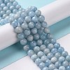 Round Natural Aquamarine Bead Strands G-F289-03-8mm-8