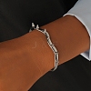 304 Stainless Steel Spiked Cone Open Cuff Bangles for Women BJEW-B165-01P-1