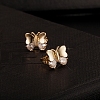 Real 18K Gold Plated Butterfly Brass Cubic Zirconia Stud Earrings EJEW-EE0001-221-3