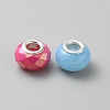 Acrylic European Beads MACR-WH0007-172-2