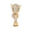 Brass Micro Pave Cubic Zirconia Fold Over Clasps KK-C075-05G-1