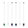 6Pcs 6 Style Natural & Synthetic Hexagonal Pointed Dowsing Pendulums G-FW0001-22-1
