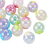 16Pcs 8 Styles UV Plating Rainbow Iridescent Acrylic Beads PACR-TA0001-07-2