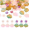 100Pcs 4 Styles Baking Paint Transparent Glass Bead Caps DGLA-TA0001-48-1