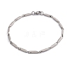 Tarnish Resistant Unisex 201 Stainless Steel Bar Link Chain Bracelets BJEW-L637-35B-P-4