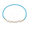 Glass Seed & Imitation Pearl Beaded Stretch Bracelet for Women BJEW-A22-12-17-2-1