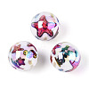 Ocean Theme Printed Opaque Acrylic Beads MACR-T048-07C-1