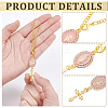 12Pcs Oval with Virgin Mary & Cross Alloy & Iron Pendant Decoration HJEW-NB0002-30A-3