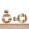 4 Pairs 4 Colors Polymer Clay Donut Dangle Stud Earrings with Iron Pins EJEW-FI0003-02-3