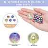 Spray Painted Acrylic Beads ACRP-AR0001-03-2