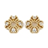 Brass Micro Pave Clear Cubic Zirconia Bead Caps KK-I719-06G-1