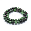 Natural Ruby in Zoisite Round Beads Strands G-P331-02-10mm-2