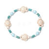 Dyed Synthetic Turquoise & Natural Howlite Beads Bracelets for Women BJEW-JB11794-02-2