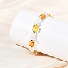Natural Amber & Quartz Crystal Beaded Bracelets for Women BJEW-JB14197-2