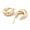 Brass Plain Hoop Earrings EJEW-H301-04G-03-2