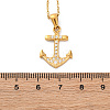 304 Stainless Steel Crystal Rhinestone Anchor Pendant Necklaces NJEW-Z057-01C-G-5