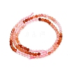 Gradient Color Natural Rose Quartz & Red Hematoid Quartz Beads Strands GG-CBA1668-A03-3mm-6
