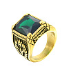 316L Stainless Steel & Cubic Zirconia Men's Vintage Carved Finger Rings FS-WG82D33-36-1