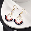 Synthetic Spinel Beaded Teardrop with Star Dangle Earrings EJEW-MZ00079-01-3