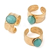 Oval Natural Amazonite Finger Rings RJEW-Z057-12G-06-4