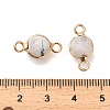 Natural Dyed Natural White Jade Faceted Round Links Connector Charms G-G175-01G-03-4