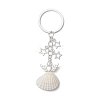 3Pcs 3 Styles Natural Shell Keychains KEYC-JKC00973-4