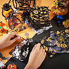 40Pcs 4 Styles Halloween Theme Spider Bat Skull Printed Organza Drawstring Bags ABAG-TA0002-03-7