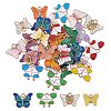 32Pcs 4 Style Light Gold Alloy Enamel Pendants ENAM-SZ0002-14-1