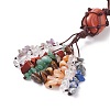 Chakra Natural Mixed Gemstone Woven Pendant Decorations HJEW-JM00659-3