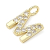 Brass Micro Pave Clear Cubic Zirconia Pendants KK-I476-01G-M-2