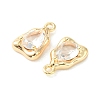 Brass Micro Pave Clear Cubic Zirconia Charms KK-L208-09G-B-3
