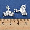 Rack Plating Brass Micro Pave Clear Cubic Zirconia Pendants KK-F089-03S-3